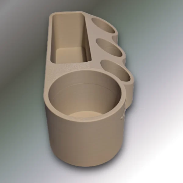 3D gedruckter Halter für den Zeitgard Pro in holz, von Links.