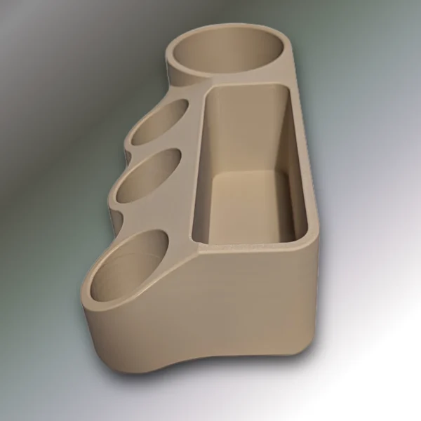 3D gedruckter Halter für den Zeitgard Pro in holz, von Rechts.