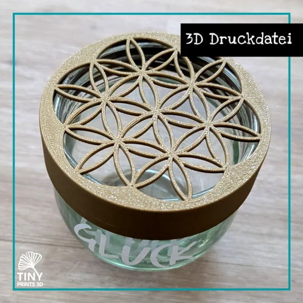 Deckel für das Marmeladenglas Glück - Blume des Lebens