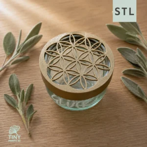 Blumenretter mit Blume des Lebens für das Glücksglas aus dem 3D-Druck. STL Datei