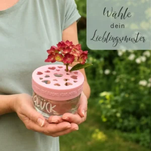 Blumenretter für das Glück Marmeladenglas in verschiedenen Mustern