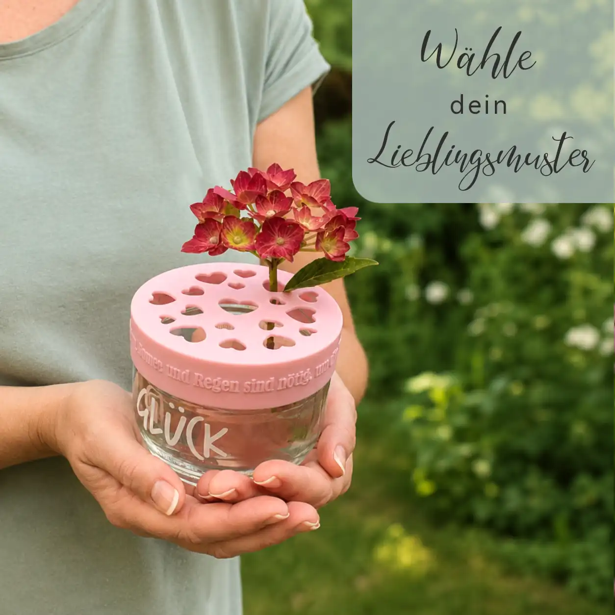 Blumenretter für das Glück Marmeladenglas Kleine Stiche Blumenretter für das Glück Marmeladenglas in verschiedenen Mustern