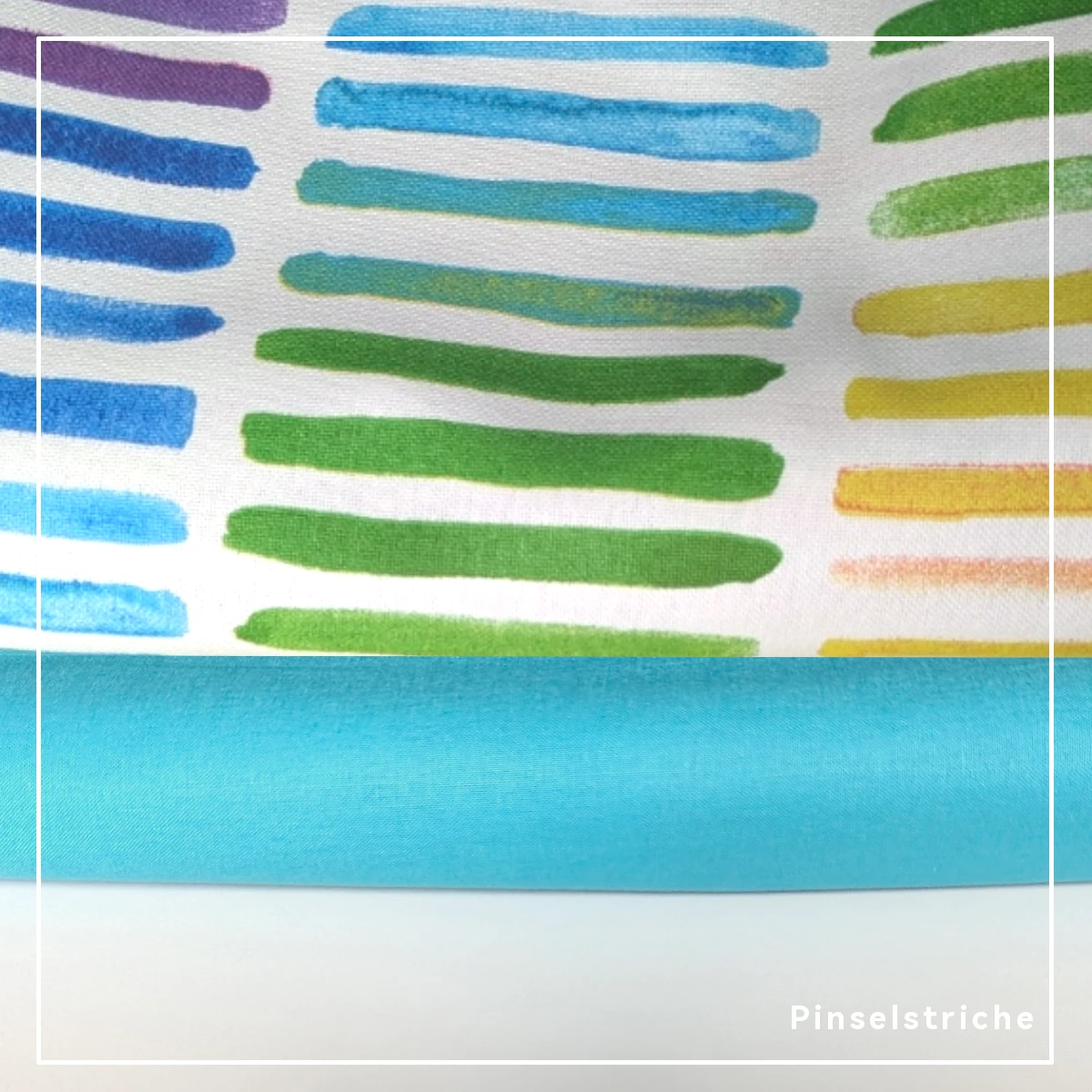 Kleine Kindergartentasche für Wechselkleidung - Modell 'Holli' Kleine Stiche Kindergartentasche Wechselkleidung -Stoff Pinselstriche hellblau