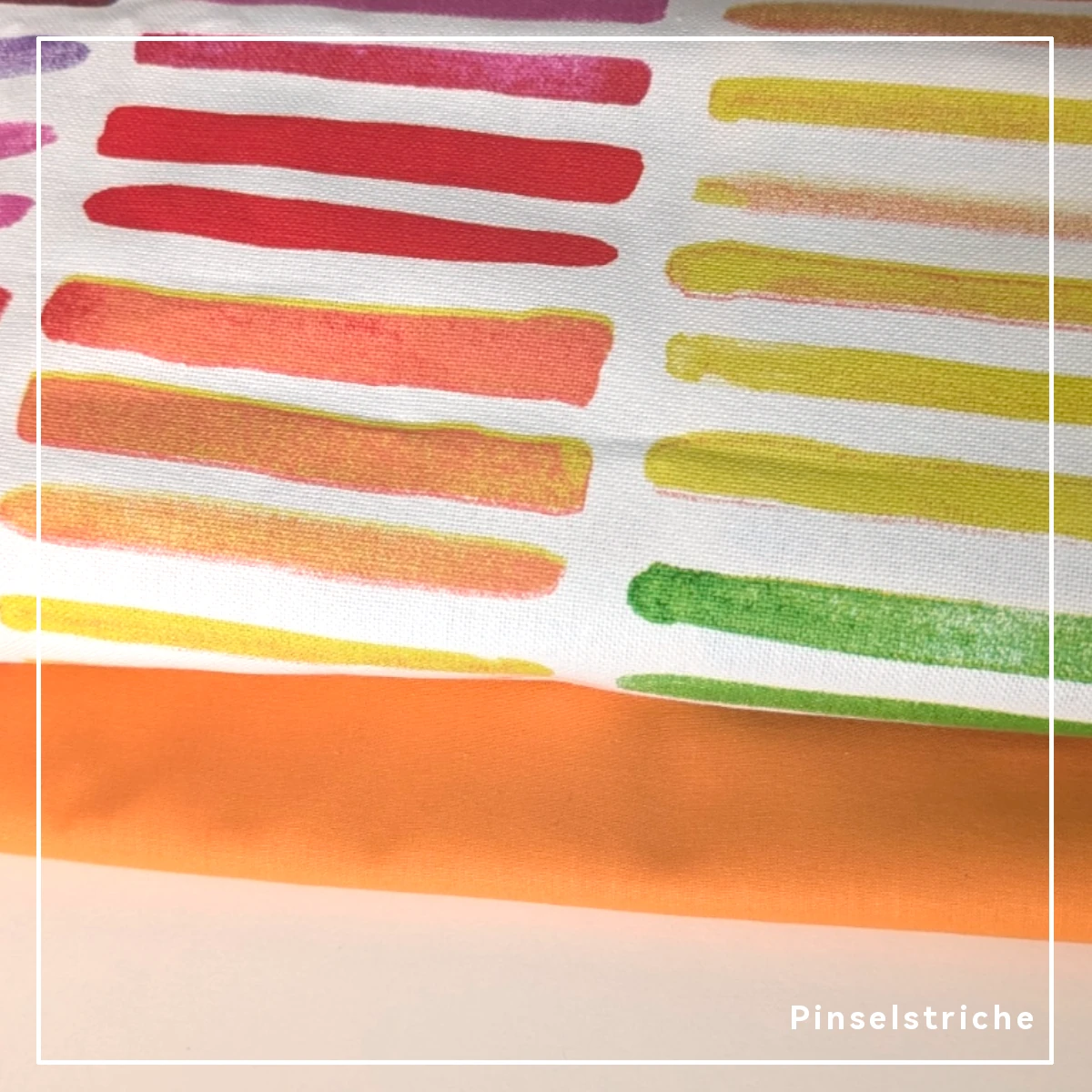 Kleine Kindergartentasche für Wechselkleidung - Modell 'Holli' Kleine Stiche Kindergartentasche Wechselkleidung -Stoff Pinselstriche orange